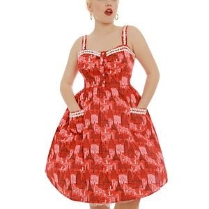 LINDY BOP Red SWING DRESS 💋Pin-up💋Rockabilly